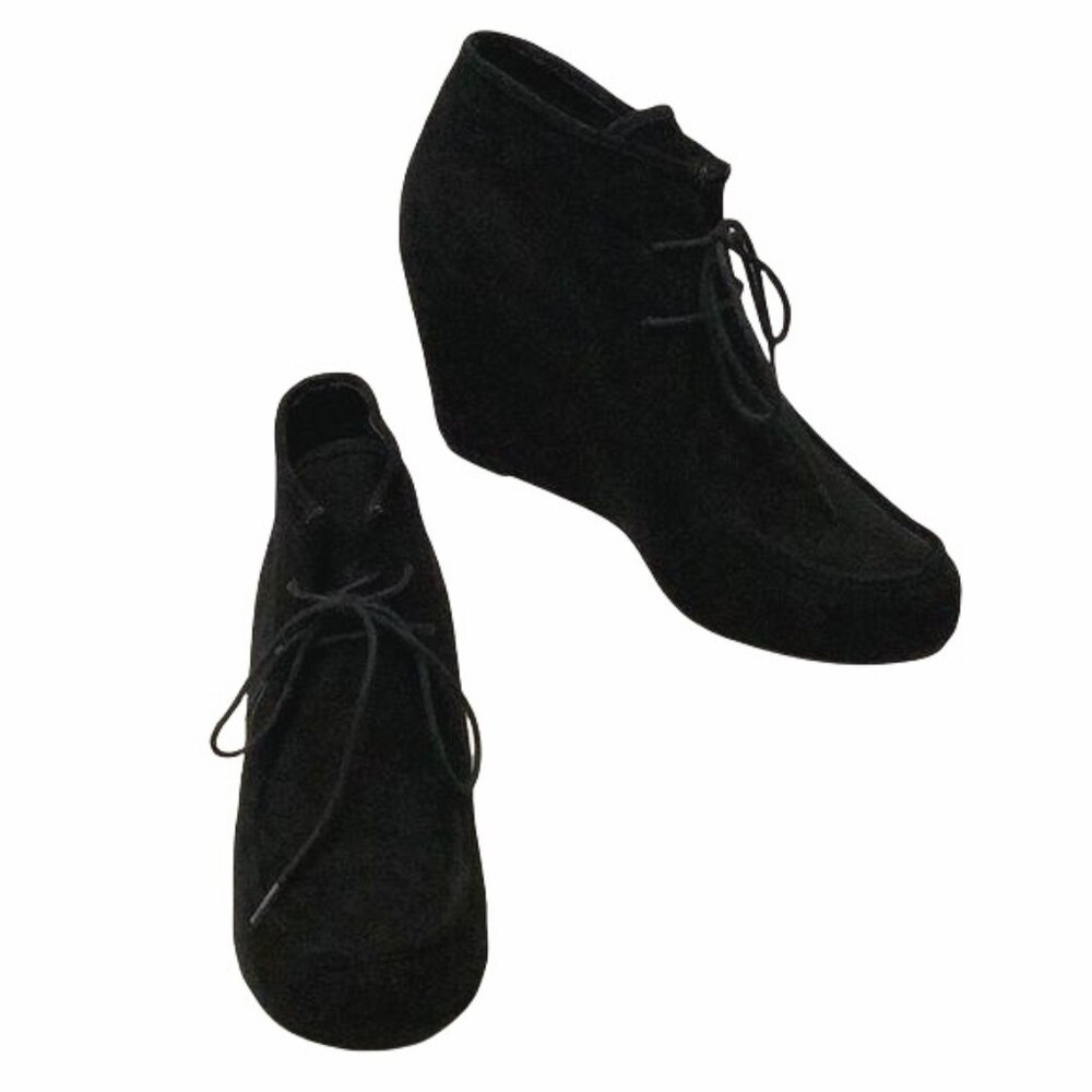 Dolce Vita Microsuede Hidden Wedge Heel Ankle Booties Black Size‎ 8